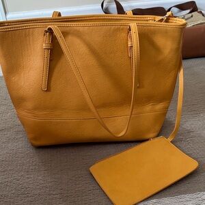 Urban Expressions Oriana Double Zip Mustard Tote Bag
